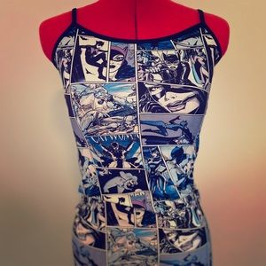 Cat woman comic mini dress
